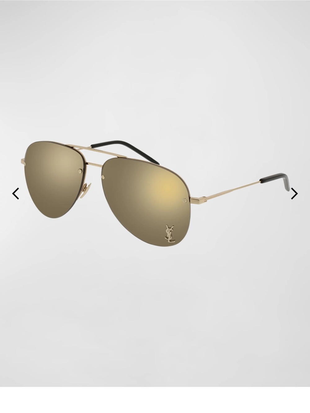 Saint Laurent Gold-Tone classic 11  Aviator Sunglasses